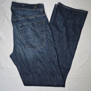 7 For All Mankind Jeans Mens 34 Austyn Straight Leg Blue Dark Wash